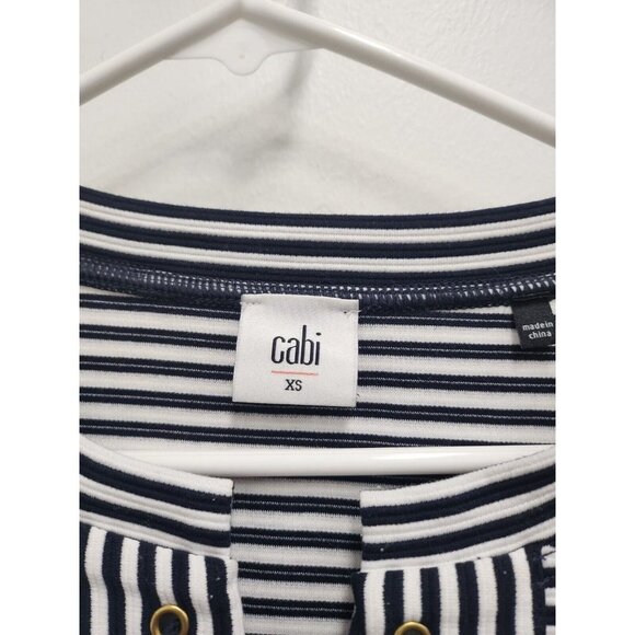 Cabi Womens Captain Shift Dress Size XS Navy White Striped Short Sleeve #5268 - Picture 4 of 10
